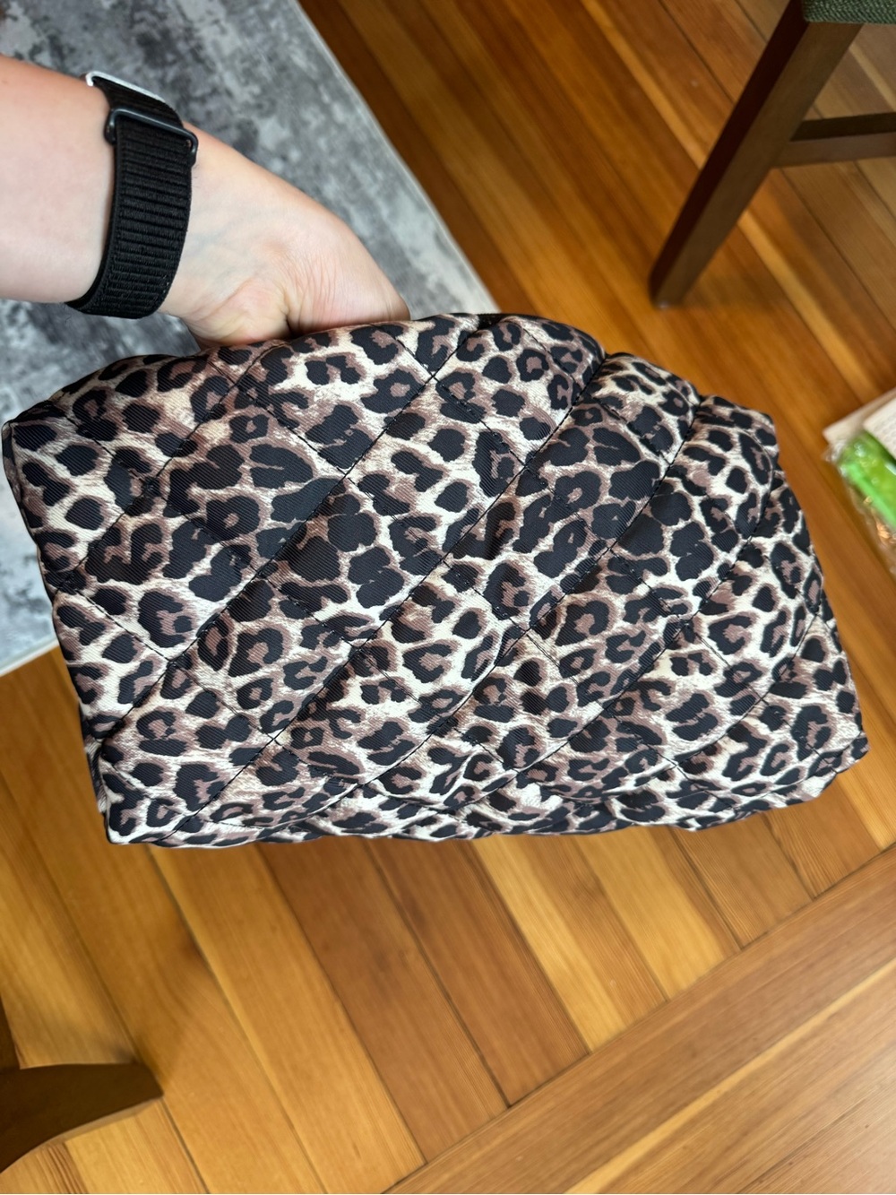 Cheatah print large cosmetic bag